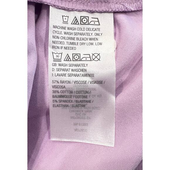 NEW Denim & Co. Essentials V-Neck 3/4 Sleeve Top Women's 1X Purple Tee D&Co. - Picture 5 of 6